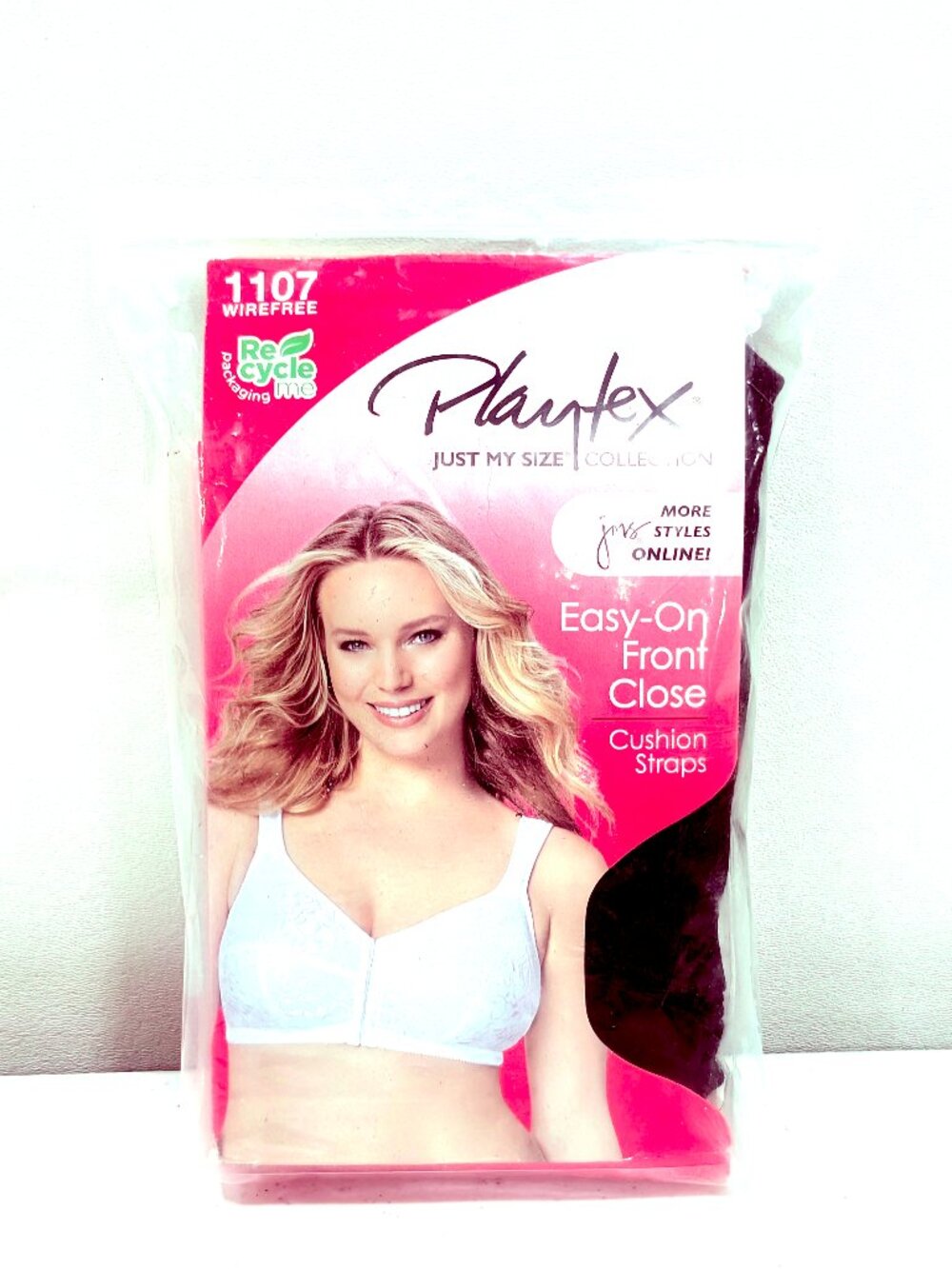 Just my Size 42DD Black Wirefree Front Close Comfort Strap  Bra 1107